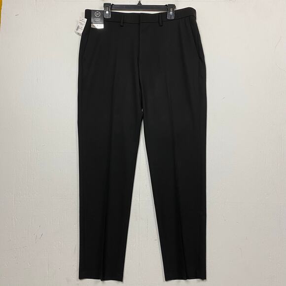 HAGGAR J M Premium Dress Pants Slim Super Flex Waist 2" Stretch Black 36x32 - Picture 1 of 11